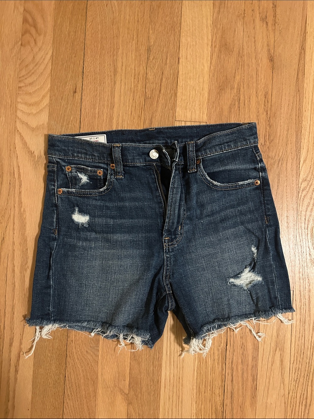 Gap size 27 distressed high rise jean shorts